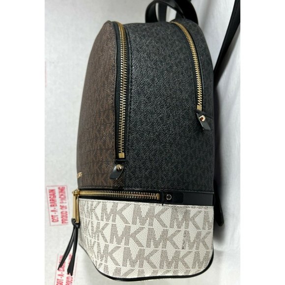 Michael Kors Rhea Zip Medium Leather MK Signature Backpack School Bag main image 10